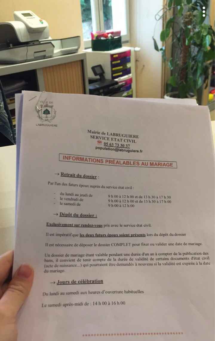Dossier de mariage déposé et publication des bans demain ☺️ - 1
