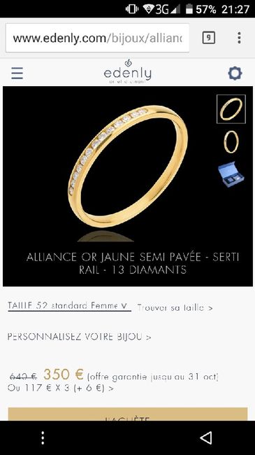 Bague de fiançailles et alliance edenly - 1