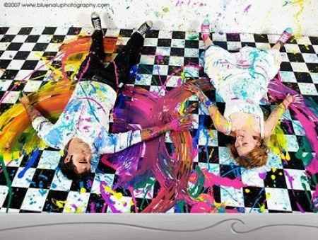 Trash the dress with colors