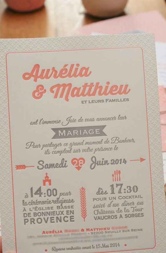 Quelle information avez-vous mise sur vos faire-parts ?