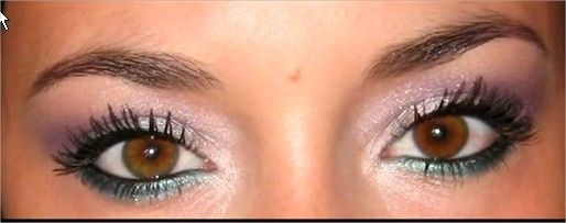 Maquillage Mauve et Turquoise