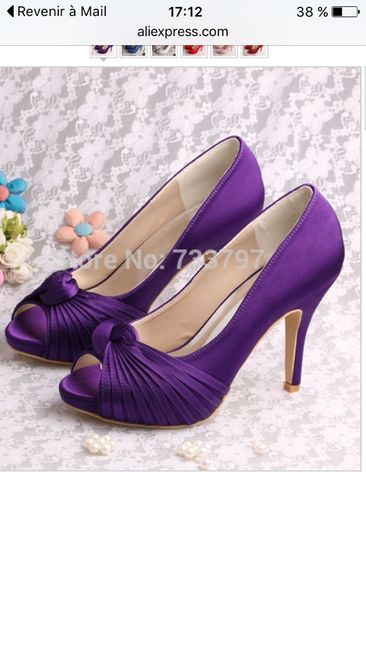 Chaussures  satin violet - 1