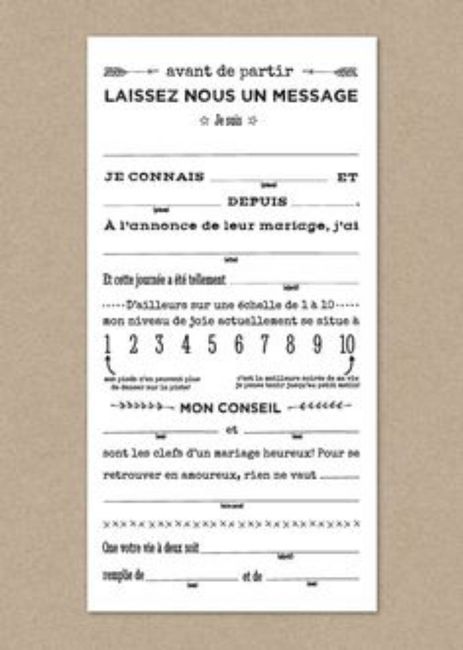 Questionnaire, livre d'or invités - 1