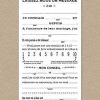 Questionnaire, livre d'or invités - 1