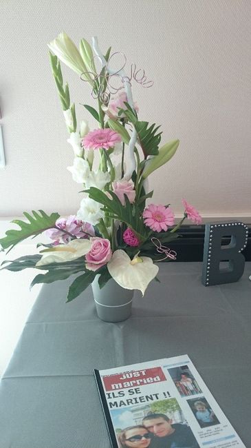 Composition florale pour la table de l'urne