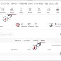 Menu et confirmation de présence - 1