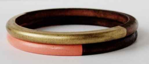 lot de 2 bracelets en bois