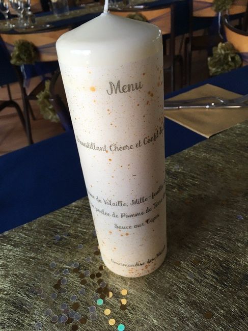 Menus sur bougies