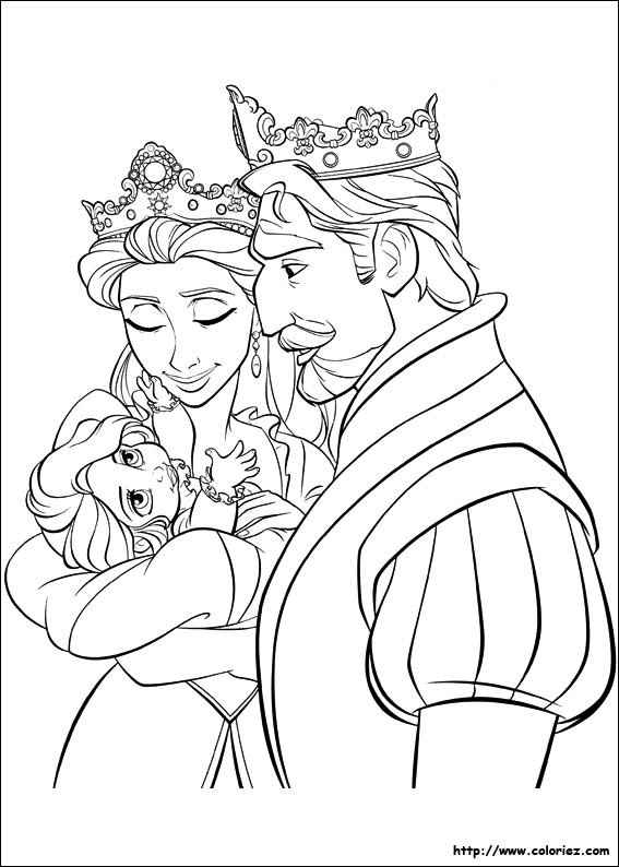 Raiponce; la Reine, le Roi, et Raiponce