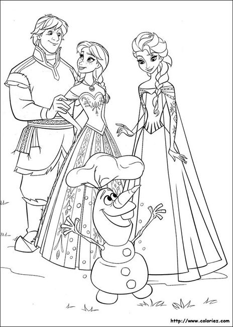 La Reine des Neiges; Kristoff, Anna, Olaf et Elsa