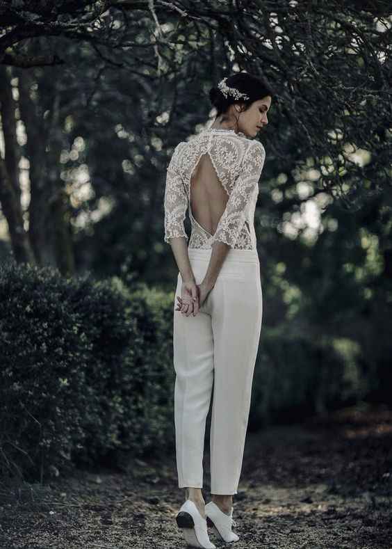 Inspiration mari e en combi ou tailleur pantalon Mode nuptiale