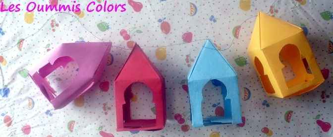des lampions de couleur en papier