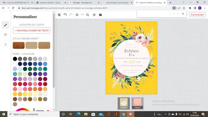 Concours, voici  mon faire part, Eva 1