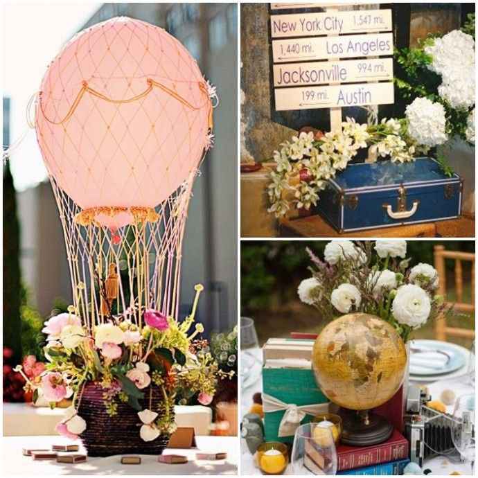 Décoration Montgolfières En Papier Et Bois - Centres De Table Créatifs - Pour Noël, Anniversaire, Mariage - Kit 4 Pièces