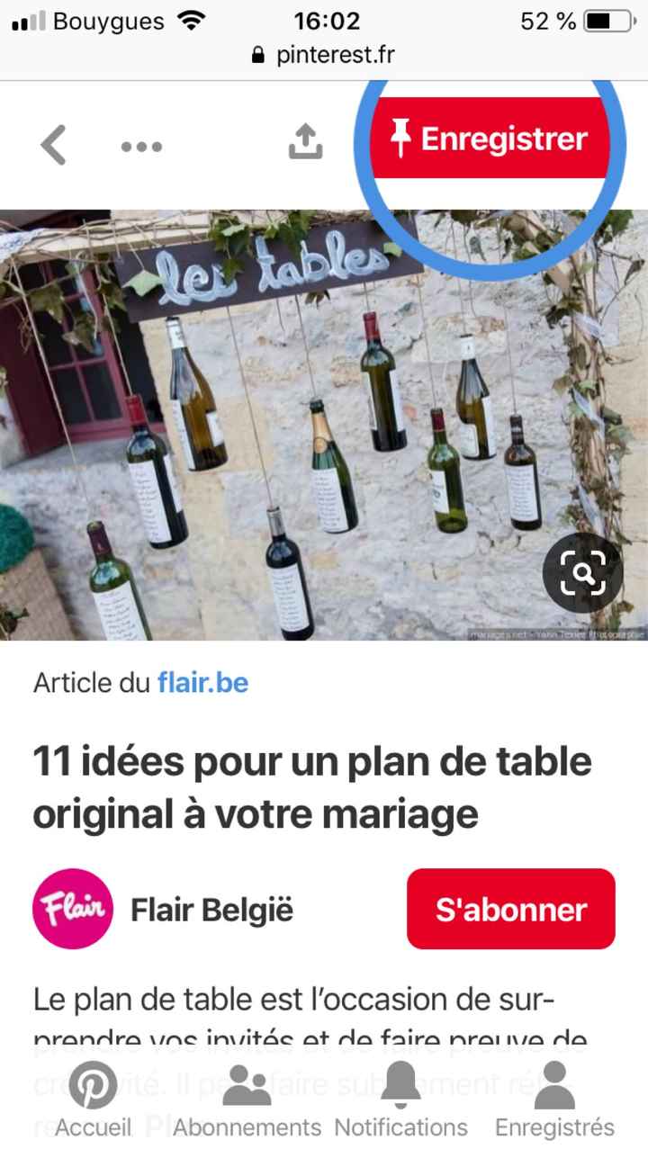 Comment est votre tableau de présentation de plan de table ? - 1