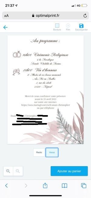 Carte invitation on detail tous ?? 5