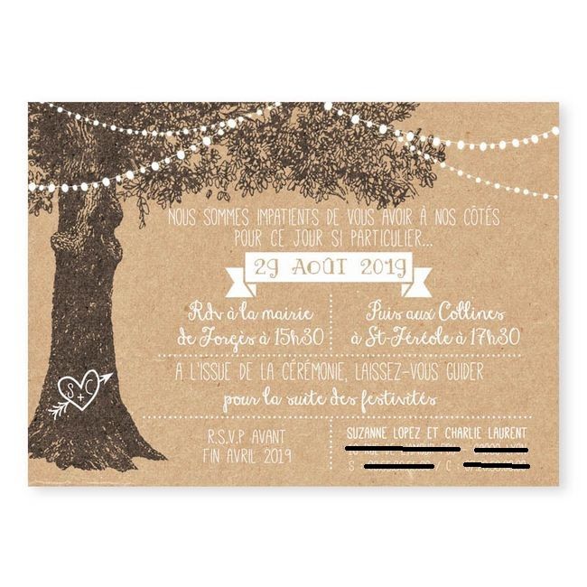 Faire part mariage simple 6