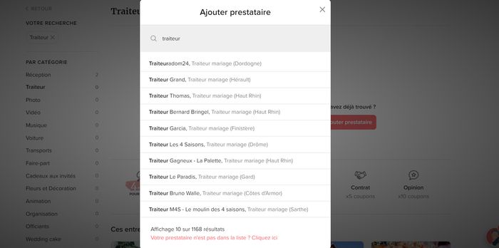 Comment ajouter un prestataire non inscrit sur Mariages.net ? 5