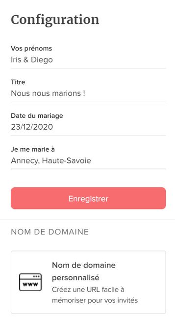 Localisation mariage sur site créé par mariages.net 1