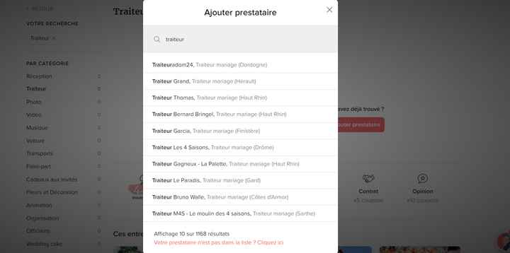 Comment ajouter un prestataire non inscrit sur Mariages.net ? - 1