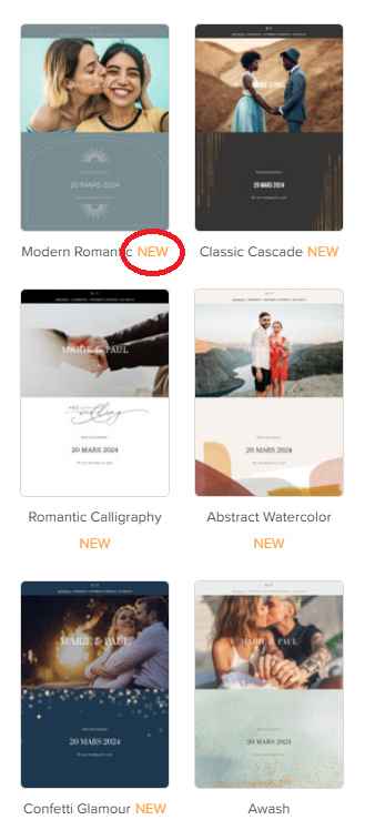 ⚠️ SPOILER ALERT : De nouveaux thèmes sont disponibles pour votre site de mariage ! 💕 - 1