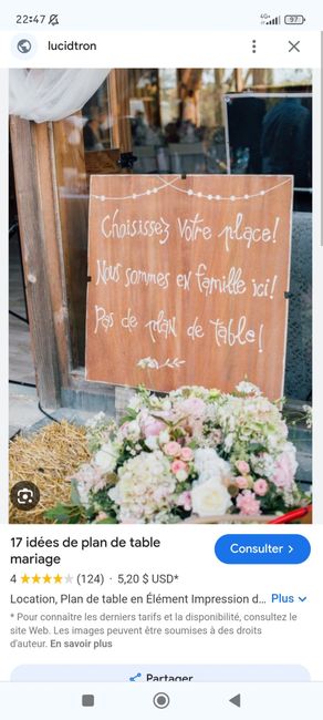 Plan de table en u 8