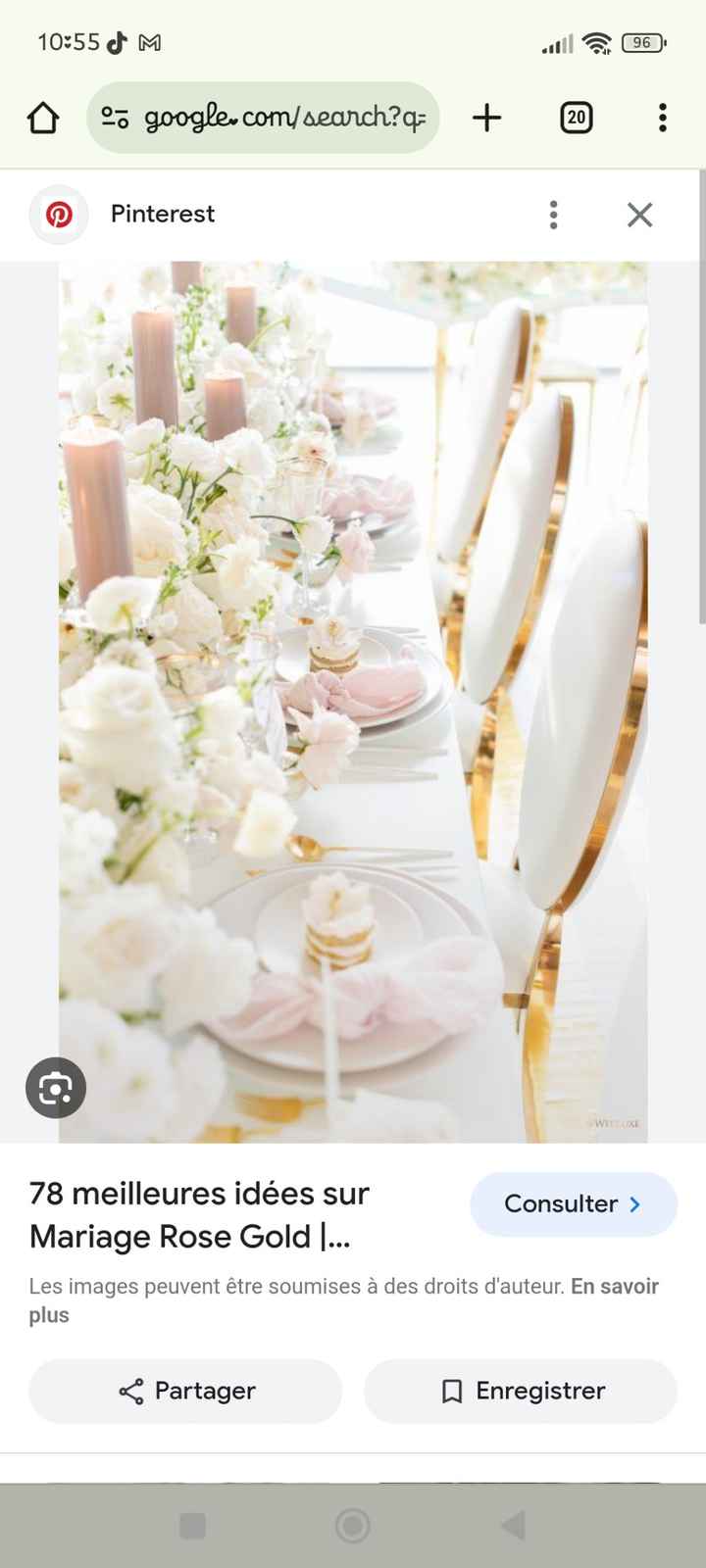 Mariage blanc rose poudre or - 3