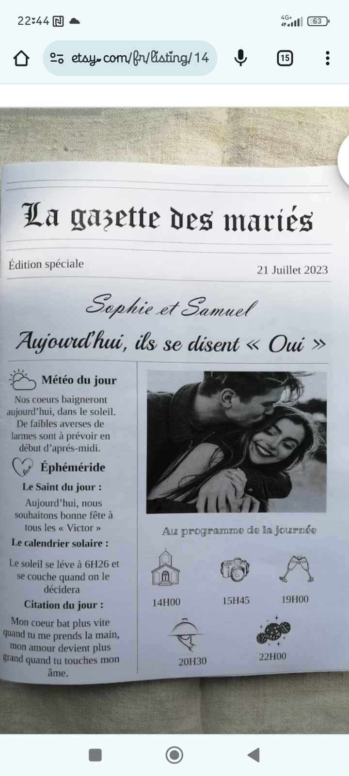 Gazette des mariés. - 1