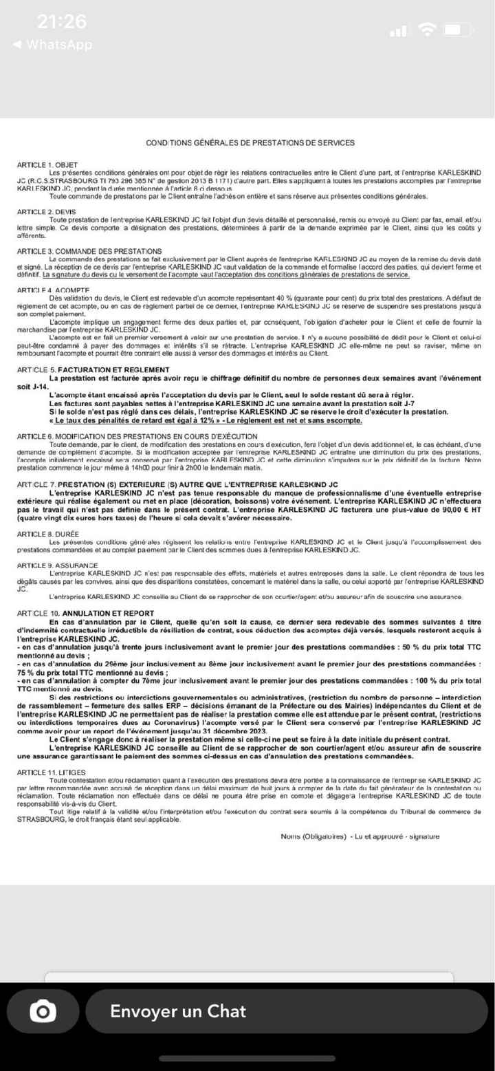 Annulation traiteur - 1