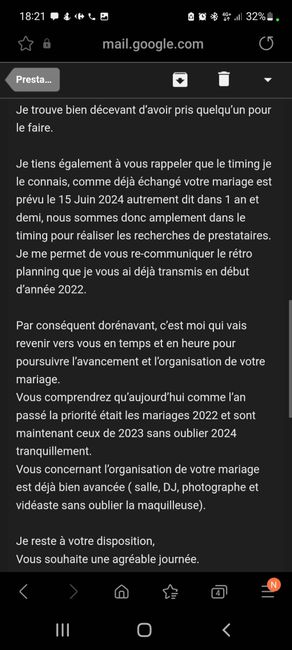 Mauvaise expérience avec notre wedding planneuse. - 2