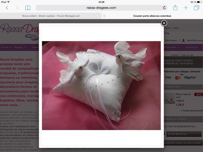 Coussin pour les alliances