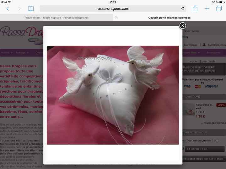 Coussin pour les alliances