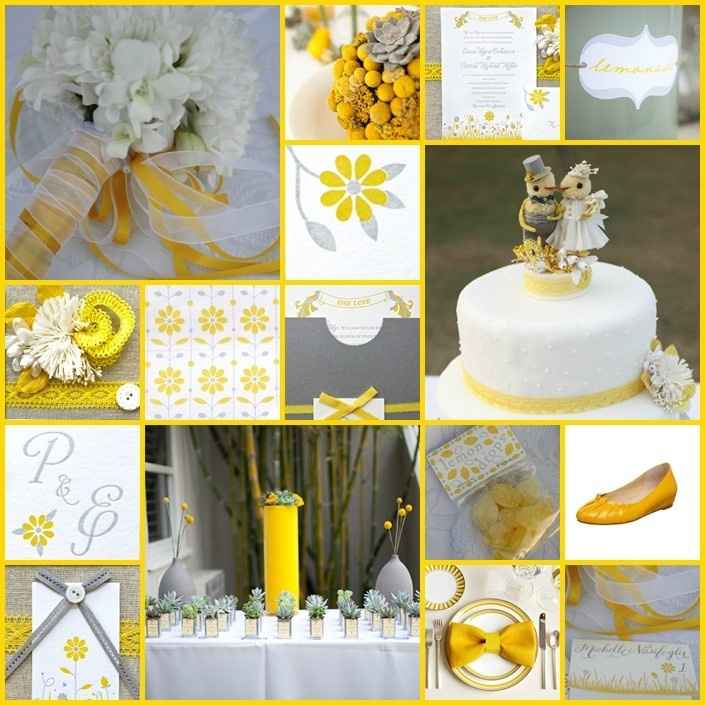 mariage blanc jaune et gris