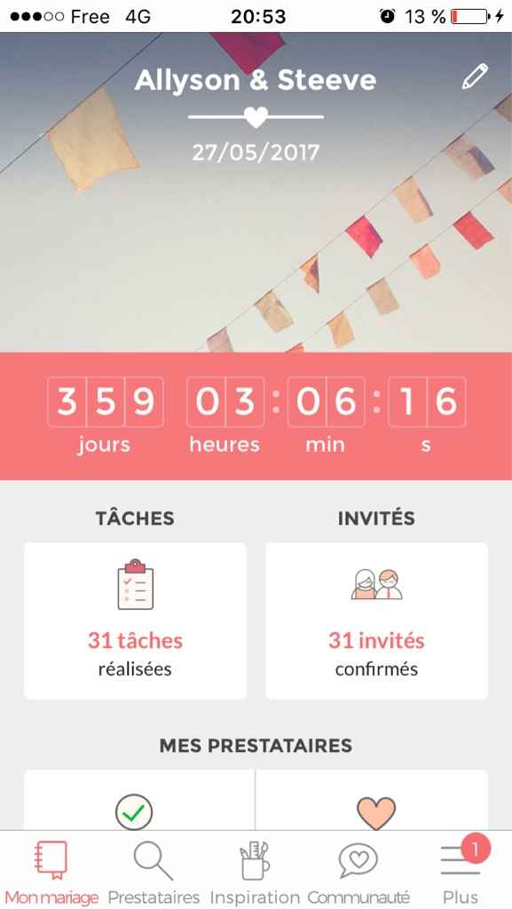 Oú en sont vos compteurs Mariages.net ? - 1