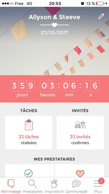 Oú en sont vos compteurs Mariages.net ? - 1