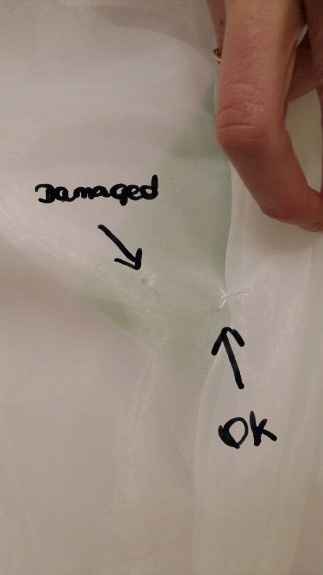 Exemple de trou dans le tissu (celui là faisait à peu près 5 mm donc pas petit)