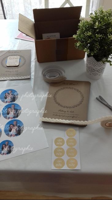 Nos "save the date" aimant thème champêtre romantique (fait maison) - 1