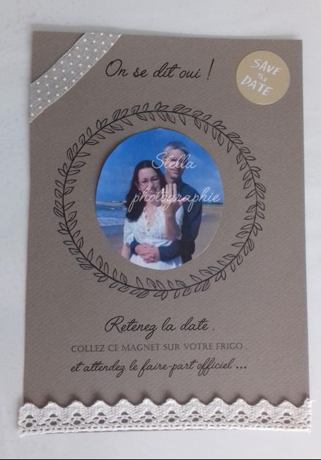 Nos "save the date" aimant thème champêtre romantique (fait maison) 2