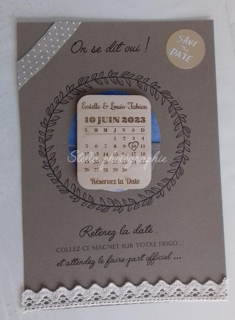 Nos "save the date" aimant thème champêtre romantique (fait maison) 3