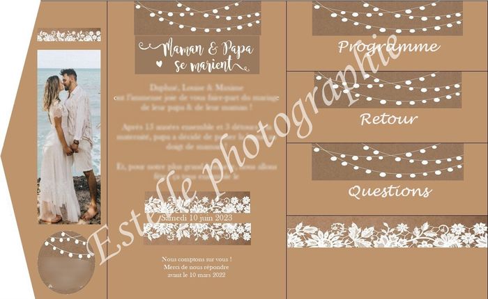 Recherche créateur /trice faire part pocket fold champêtre dentelle 📝✍🏻 4