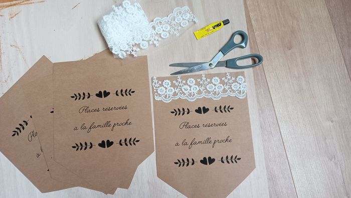 diy places réservées église en dentelle (thème champêtre romantique) 💒🤍 2