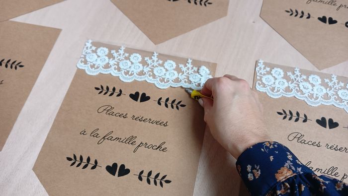 diy places réservées église en dentelle (thème champêtre romantique) 💒🤍 7