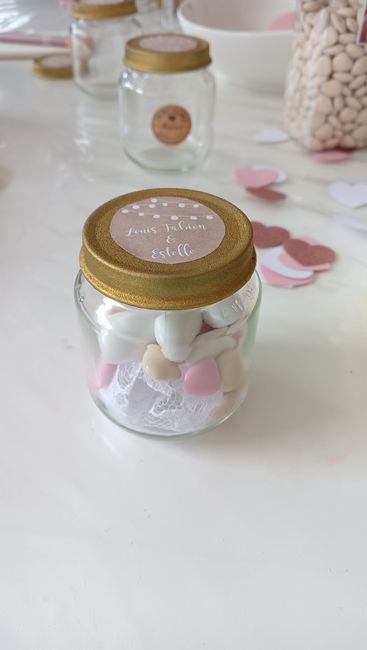 Aprem girly remplissage pots de dragées 🎀🍶 4