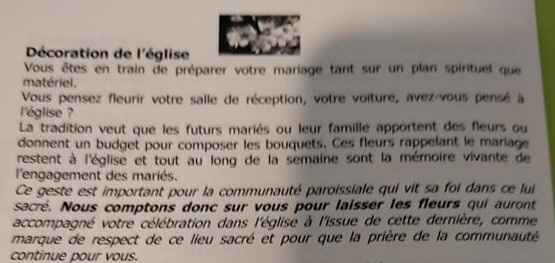 Obligation de laisser les fleurs à l'église ... - 1