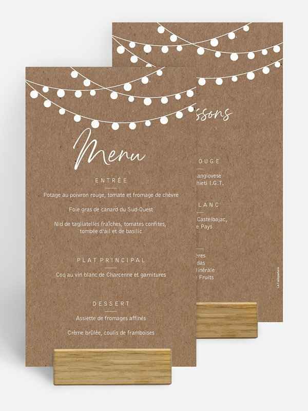 Menu et cadeaux aux invités - 1