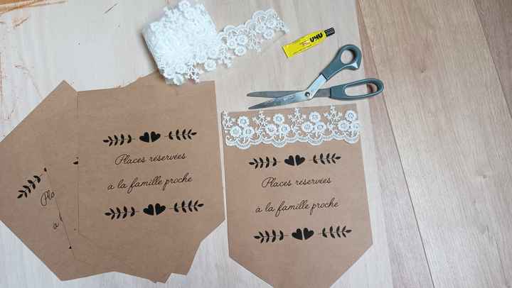 diy places réservées église en dentelle (thème champêtre romantique) 💒🤍 - 1