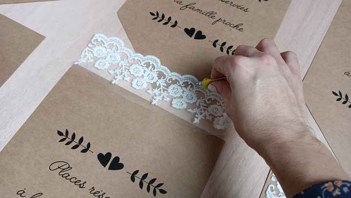 diy places réservées église en dentelle (thème champêtre romantique) 💒🤍 - 6