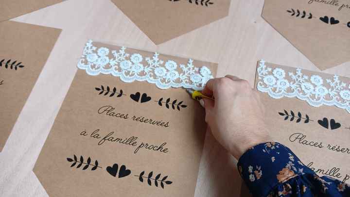 diy places réservées église en dentelle (thème champêtre romantique) 💒🤍 - 7