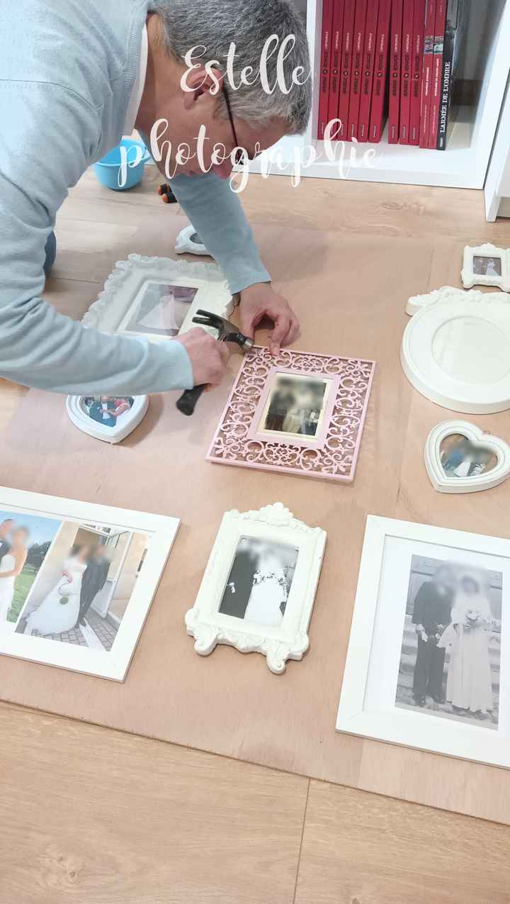 Panneau vintage mariés de la famille 👩‍🦳👨‍🦳👰🏻🤵🟫 - 1