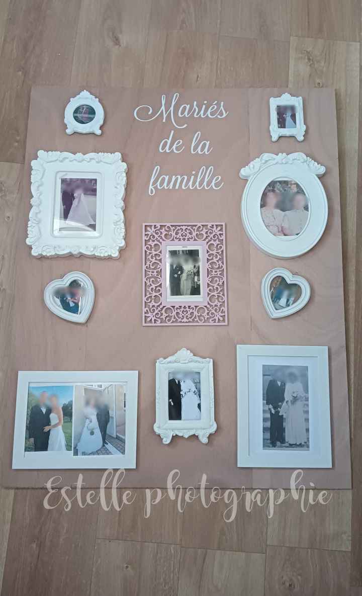 Panneau vintage mariés de la famille 👩‍🦳👨‍🦳👰🏻🤵🟫 - 3